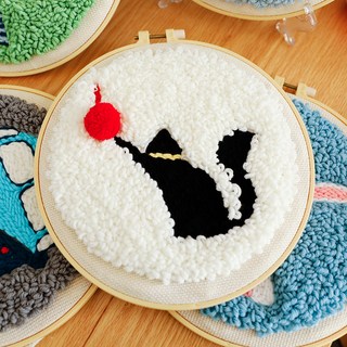 戳戳針刺繡套組, 1套, 黑貓