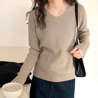 LUNA GIRL 女款Ariane V領針織衫 L24FKN071301