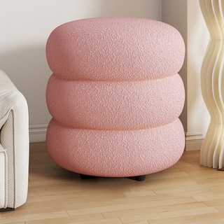 soonZAM 感性設計布藝多功能椅 3段迷你矮凳, 1個, 粉紅色