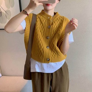 andstyle 女款麻花鈕扣針織背心 258336