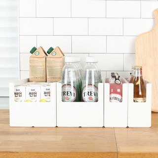 KAZT 多用途食品儲藏室收納整理盒, WHITE, 1套