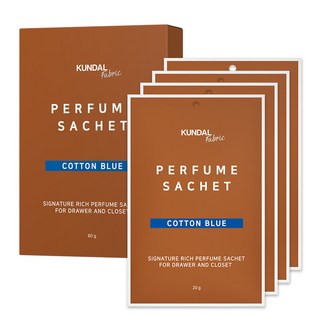 쿤달 시그니처 리치 퍼퓸 옷장 방향제 본품, 20g, 4개, 코튼블루향