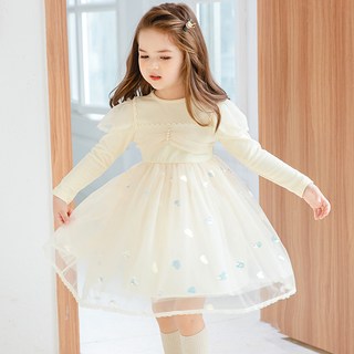 Noble Angel 女童肩部紗紗蕾絲連身裙 No 601