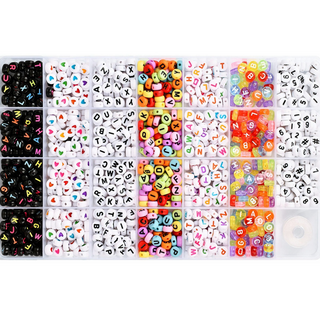 올이즈유 字母珠子串珠 DIY 1400p 套組, 1個, A03