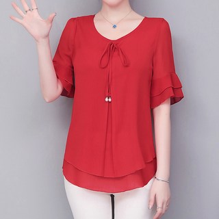 Allode Judith 女款雙層荷葉邊袖襯衫