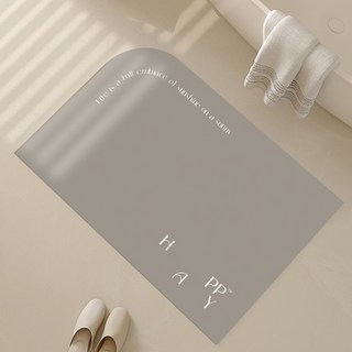 위더홈 해피 타이포그래피 논슬립 매트, 그레이