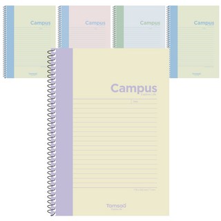 Tamsaa 粉彩校園螺旋筆記本, 5個, 隨機出貨
