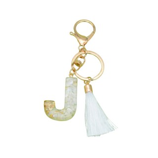 MJ 耳機保護套 手機掛繩 字母縮寫 流蘇裝飾 鑰匙圈, J, 1個