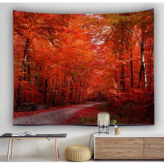 森林背景感性織物海報, 楓葉林