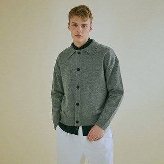 WHO.A.U Oversize翻領針織開襟衫 M