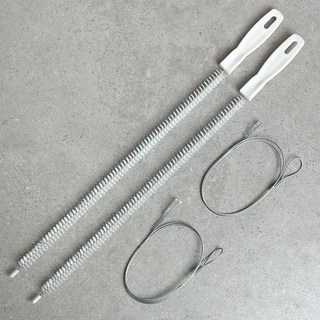 모나코올리브 세면대 배수구 뚫어뻥 청소솔 매직와이어 2p + 스텐와이어 2p 세트, 1세트