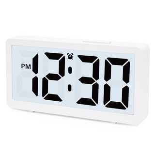 Coby 靜音LCD現代鬧鐘桌鐘 白色