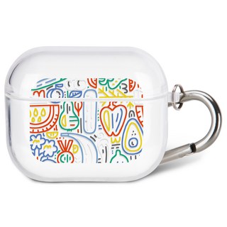 NUART AirPods Pro 水果01系列設計透明保護殼, 水果圖案顏色, 單一商品