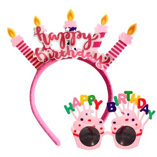 Mii Mii Party 生日派對眼鏡 + 髮箍, 粉紅色蠟燭, 1組