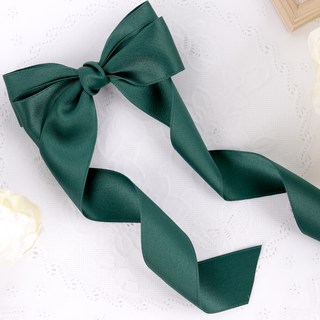 MODE BEBE handmade雙層長緞帶客製化緞面自動髮夾