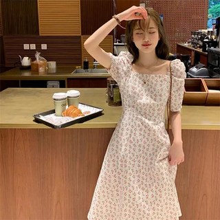 Andaromi 法式碎花洋裝, 白色