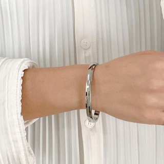 gelluna 全醫療鋼 亮面圓形一字 基本款簡約手鐲 高級扣環手鍊 D-43