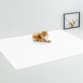 디팡 반려견 펫플레이 매트 러그타입, 테라조화이트, 1개