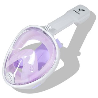 ITS LIFE 全罩式浮潛面罩 第二代 + 網袋 + 呼吸管, 酷紫丁香