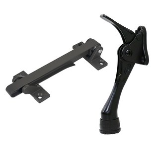 LIVINGiF 玄關門安全掛鉤 + 腳踏式馬蹄門擋組合, 1套, 黑色