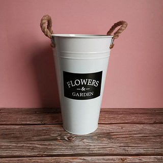 Homeflow 復古風無排水孔鐵皮花盆, 1個, 6