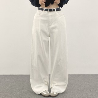 위드후이린 여성용 롱/숏 기장 쥬니 코튼 와이드 일자 팬츠