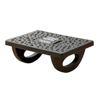 Mass 生活好物 舒適養生按摩腳凳 調整坐姿 墊高腳部 滾輪按摩 180°搖晃, 33.5 x 24 x 12cm, 黑色