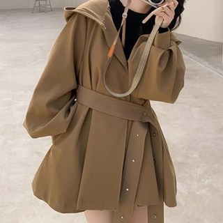 포플러앤씨 여성용 메이드라 후드 트렌치 코트 P26SPCT112803