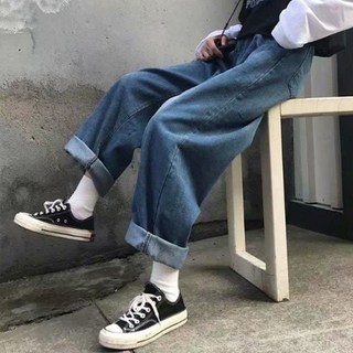 Goodif 女款水洗寬版直筒牛仔褲