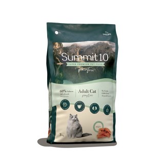 Summit10 森咪特 成貓敏感保健無穀乾糧, 鮭魚+馬鈴薯, 1袋, 3kg