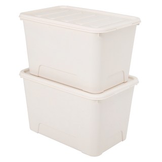 KAZT 馬卡龍系列 收納箱, 象牙白色, 2個