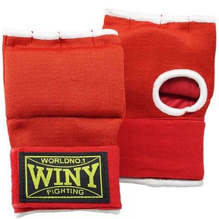 WINY 簡易拳擊手套式手綁帶 雙手用, 紅色, 1雙