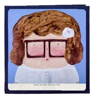 插畫封面記錄相冊 335*325*30mm, 20張, Glasses Girl(相冊)+White(內頁)