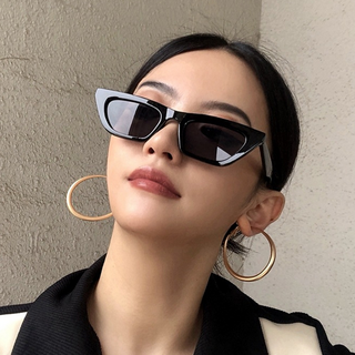 BIN&CO. 復古貓眼淺色時尚太陽眼鏡 黑色