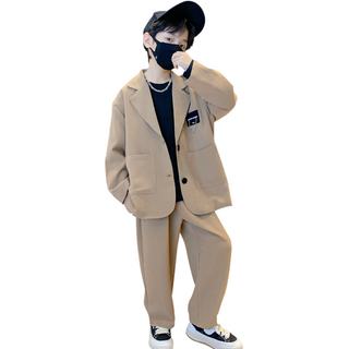 Miso Papa 男童 Attention 鬆餅格紋休閒西裝套裝