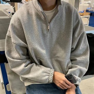 DM 時尚半拉鍊口袋大學T