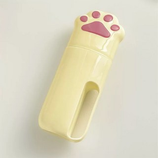 아우라팸 강아지 발바닥 여행용 휴대용 칫솔케이스, 옐로우, 1개