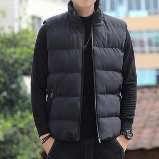 男款簡約時尚保暖鋪棉背心