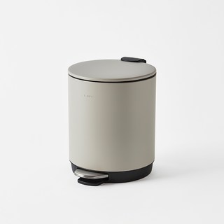 HANSSEM 簡約圓形不鏽鋼腳踏式垃圾桶, 淺灰色