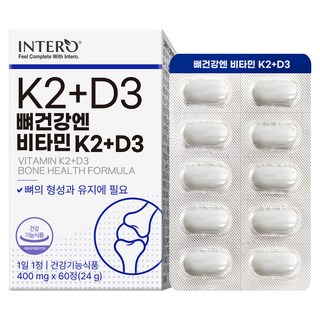 INTERO 骨骼健康 維生素K2+D3, 1個, 60錠, 24g