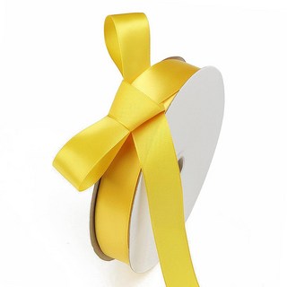 GILGRI 禮物包裝緞面緞帶 25mm 36M, 黃色, 1捲