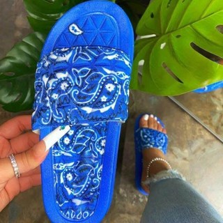 카리스 여성용 페이즐리 여름 쿠션 슬리퍼