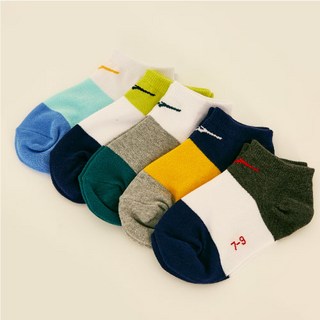 Mizuno 美津濃 兒童撞色運動短襪5雙組