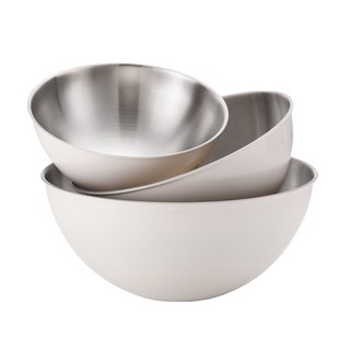 EDELKOCHEN 彩色不鏽鋼攪拌盆3件組 304不鏽鋼 耐熱70°C, S*1個+M*1個+L*1個, S 20 x 8cm + M 24 x 10cm + L 28 x 11.5cm, 1組