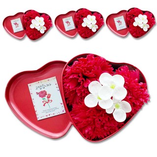 永恆愛心罐香皂康乃馨4入組 X35-1, 混合色, 1個