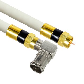 韓國製 金色 高級型 RF天線 白色 5C 彎頭 同軸 手工製作 線纜 10M, MLZ-GRLW100(10m)