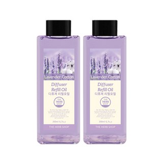 THE HERB SHOP 擴香補充瓶 薰衣草與棉花, 200ml, 2瓶