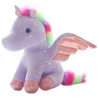 自然時代 獨角獸絨毛娃娃, 1個, 紫色, 20cm