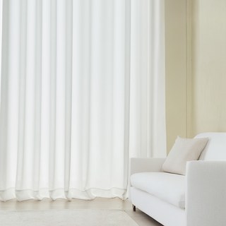 VIEW HOUSE 芙蘿拉雪紡紗窗簾 2p 組, 純淨白
