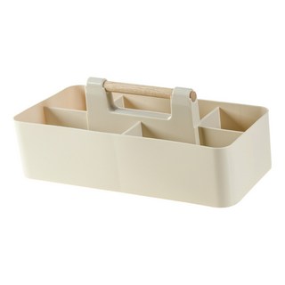 다소 우드핸들 수납바구니, 베이지, 1개